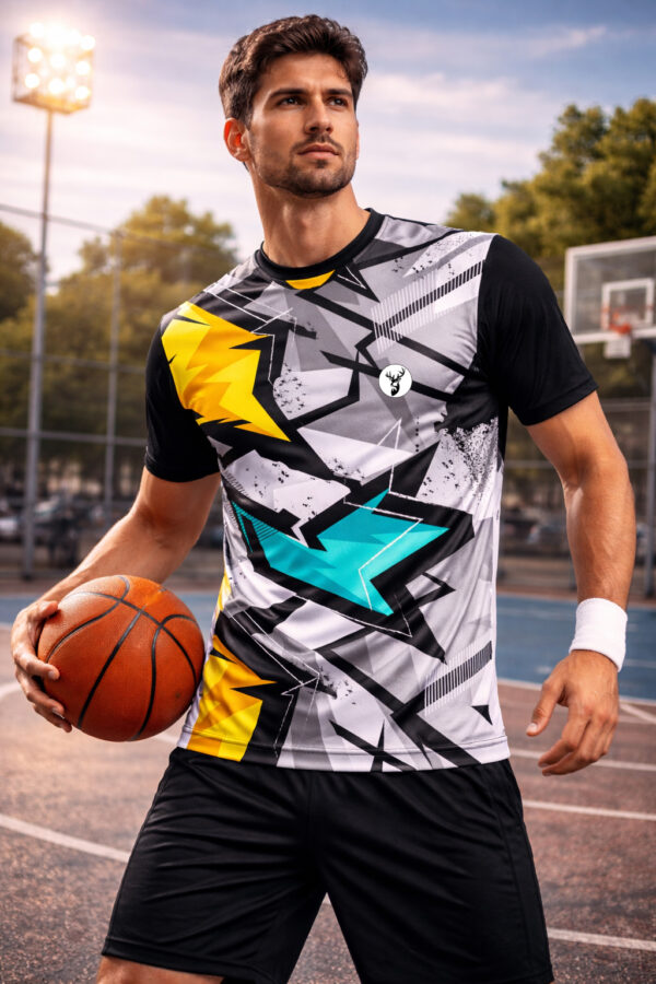 New style printed volleyball sports jersey (yellow/gray)