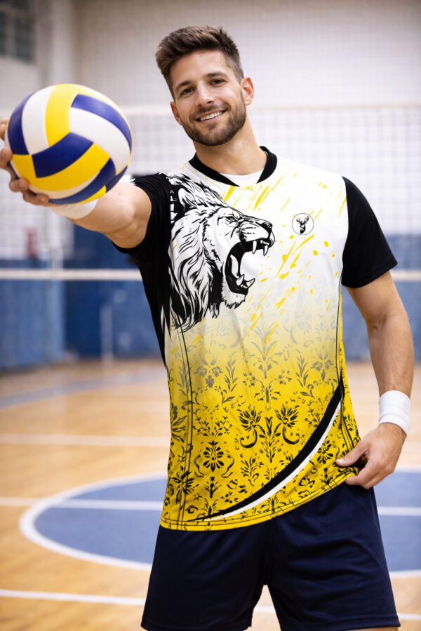 New style printed volleyball sports jersey (yellow)