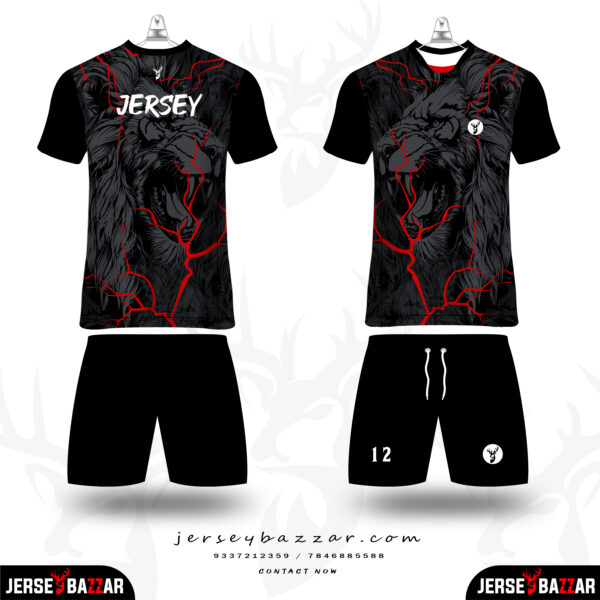 New style printed volleyball sports jersey kit (black)